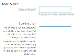 MusicIDB "Booking Until" Date